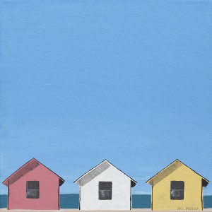 Beach Trio, by Paul Pedulla, acrylic on canvas, 12” x 12”