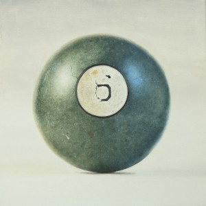“6,” by Heather Toland, oil on birch panel, 10” x 10”